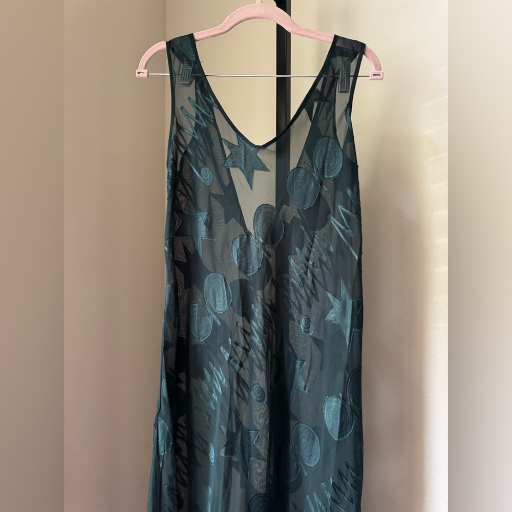 Vintage Victoria’s Secret gold label Sheer green Sleeveless slip Dress - Picture 2 of 9